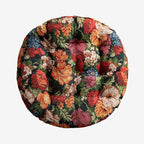 Round Bohemian Floor Pillow, Meditation Floor Seat Cushion, Large Soft Cotton Linen Pillows for Yoga Living Room Balcony Outdoor Tatami, 22x22 Inches (Green Round)