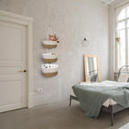 3 Tier Wall Mounted Woven Hanging Basket, Over the Door Hanging Basket with Hooks, Decorative Storage Hanging Closet Removable, Large Wall Basket for Living Room, Bedroom, Kitchen (White)