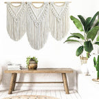 RUIZHIXUAN large macrame wall hanging - Boho Tapestry Macrame Wall Decor Art- Chic Bohemian Handmade Woven Tapestry Home Decoration for Bedroom Living Room Apartment Dorm Gallery - 43"x32" (Bead)