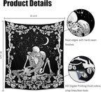 Wonrizon The Kissing Lovers Skull Tapestry,Black and White Romantic Constellation Skeleton Tapestries Wall Hanging decor for Living Room Bedroom (30”x 40”)