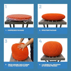 ARTPLAN Outdoor Round Pouf Ottoman Hand Knitted 100% Olifen Pouf Foot Stool, Foot Rest for Couch, Home Decor Pouffe Stuffed Pouf Floor Chair for Living Room, Bedroom,Lounge and Restroom,Sky Blue