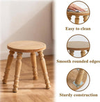 100% Solid Wooden Step Stool, Solid Wooden Stool for Adults, Small Wood Plant Stools, Short Stool for Bathroom, Kitchen, Bedroom, Plant Stand