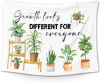XLDLIOO Mental Health Wall Tapestry, Growth Looks Different for Everyone Motivational Wall Tapestry Hanging for Classroom, Inspirational Tapestries Decor Art for Therapy Counselor Office 40x30in