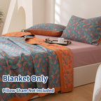 100% Cotton Muslin Blanket Jacquard Floral Ginkgo Leaves Quilt, Soft Bed Cover 3 Layers Reversible Bedspread Coverlet Breathable Lightweight Bedding Full/Queen(78"x94"), No Pillow Sham