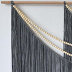 Jakalin Macrame Wall Decir Large Grey Fiber Yarn Wall Art Handmade Craftsmanship Boho Wall Decor Home Room Wall Decor,57" W x 46" L
