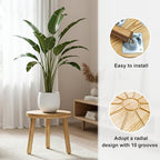 Delma Wood Plant Stands Indoor, 5-Pack Single Plant Stand for 6-12 Inch Pots, Mid-Century Modern Plant Stool, Tall Plant Stand for Large Plants for Living Room, Balcony, Office (Light Brown, 5-Pack)