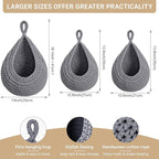 Hanging Fruit Baskets for Kitchen, 3 Pack Boho Cotton Rope Handwoven Vegetable Storage Wall Mounted Large Organizing Basket for Farmhouse Decor, Onion, Potato, Garlic and Plants