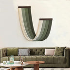 Achart Large Macrame Wall Hanging Dip Dyed Yarn Tapestry Ombre Yarn Gradient Color Macrame Wall Decor Macrame Tapestry Boho Decor for Bedroom Living Room Headboard Above Bed (Green + Bead)