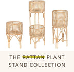 KOUBOO Rattan Indoor Plant Stand - Plant Holder, Rattan Shelf, Tiered Plant Stand, Planter Display, Home Storage for Plant Pots, Medium, Natural Brown