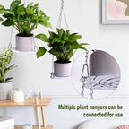 Hanging Planter for Indoor Plants, Monstera Handing Plant Pot Holder, White Metal Plant Hanger Shelf with Silver-Chains Plants Window Home Decor (Not Included Plants/Pots)
