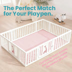 Baby Play Mat for Floor,50"×65" Playpen Mat for Toddler,Infant,Kids,1.3" Thick Elasti Foam Non-Slip Nursery Rug,Water Repellent Soft Padded Floor Mats for Tummy Time,Crawling(Pink)