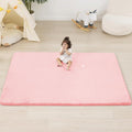 1.3" Thick Baby Floor Play Mat 71x79, Basic Padded Foam Mat for Tummy Time Crawling, Non Slip Cushioned for Babies Toddlers Infants Kids (Pink)