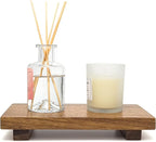 Small 10" Acacia Wood Riser Pedestal Stand – Farmhouse Wood Display Riser for Kitchen and Bathroom Décor - Counter Display, Plant Stand, Jewelry Holder, Vanity Tray, Candle Stand (S:10"x5.6"x1.57")