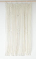 IOWER Macrame Curtain Long Cotton Window Panel Boho Curtains for Bedroom Wedding Backdrop Room Divider Doorway Closet Apartment 35''W x 70''L