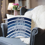 QIYUHOY Boho Rainbow Classroom Throw Pillow Covers, Book Center Calming Corner Playroom Decor Pillow Case, Purple Pillow Cover, I Am Kind Smart Brave Confidence 18x18 Inch (Navy)