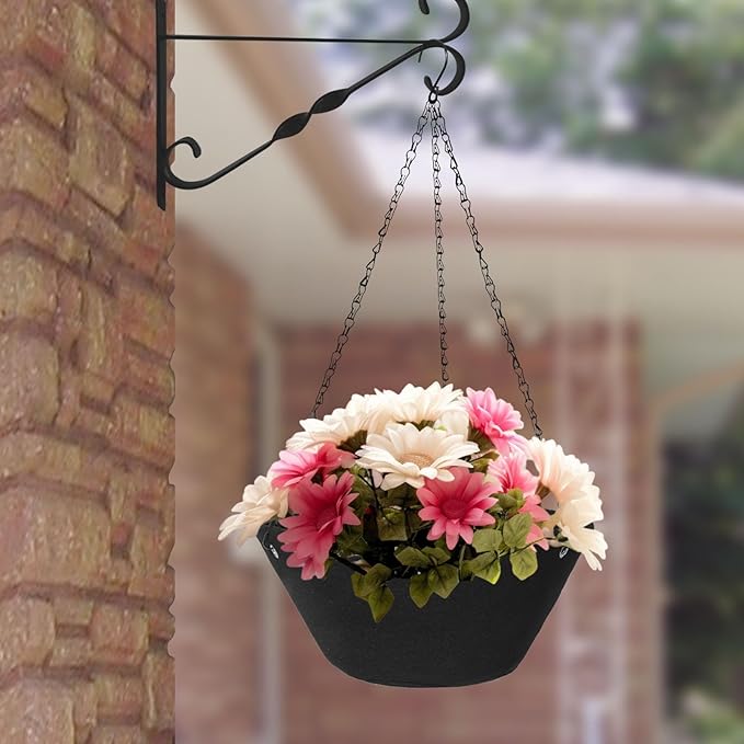 Non-Woven Fabric Plant Liner Replacement Coco Liner Window Basket Trough Shaped Wall and Deck Mount Planters Liner Round Hanging Basket Liner (4, 16)