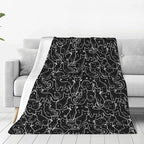 Cat Throw Blanket Soft Flannel Blanket 60"x50" in Bed Blanket Home Decor for Room Sofa Couch All Season