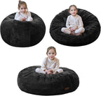 MAXYOYO 3 in 1 Kids Bean Bag Chair Bed, Child Floor Sofa for Gaming, Reading, Faux Fur Floor Mattress with High-Density Foam Filling for Living Room Bedroom