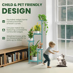 TOSKING 5 Tier Tall Plant Stand Indoor Outdoor,Anti-Tip Plant Stand indoor, Wide Base for Pots, Child and Pet Friendly,Heavy Duty Corner Shelf for Plants & Decor, Space Saving ,Tiered Metal Flower Pot Stand for Balcony, Garden, Living Room, Patio (Blue...