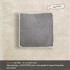 Louis Donné 45x45 Unstuffed Square Pouf Ottoman Cover Footstool for Storage Washable Small Bean Bag Cotton and Linen Fabric DIY Home Decorative Pets Friendly (Cover only)