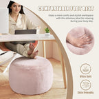 Round Stuffed Pouf Ottoman for Foot Rest, A Round Modern Foam Filled Poufs, Floor Chair for Living Room, Nursery, Dorm, A Soft Modern Foot Stool Perfect to Rest Your Feet (Pink, 20Inch)