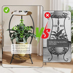 Plant Stand Indoor, 2 Tier Round Tall Plant Stand, Flower Pot Stand, Plant Shelf Rack, Corner Plant Stand for Planter Garden Balcony Patio Living Room, Retro