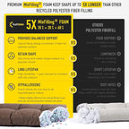 SUNROX LokGrip Non Slip Tufted Memory Foam Bench Cushion, FadeShield Water Resistant Durable Thicken Outdoor/Indoor Bench Seat Pads 30x14x4 inch, Heather Chestnut