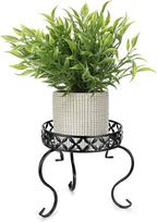 OwnMy Metal Round Plant Stand Indoor Outdoor Iron Flower Pot Holder, Heavy Duty Plant Stand Display Potted Rack for Home, Garden, Patio, Black