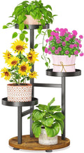 LASZOLA Black 3 Tier Tall Metal Plant Stand Indoor for Large Planter, Heavy Duty Wrought Iron Vertical Big Flower Rack, Sturdy Spiral Multiple High Organizer for Modern Patio House Bathroom Corner