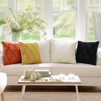 decorUhome Spring Throw Pillow Covers 16x16 Inch Set of 2, Soft Plush Faux Fur Wool Rust Accent Couch Pillow Covers for Modern Farmhouse Bed Sofa Living Room