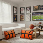 2 Pcs Basketball Velvet Pillow Covers 12 x 20 Inch 3D Tufted Embroidery Sports Theme Basketball Decorative Throw Cushion Case for Bedroom Sofa Living Room Couch Chair Home Decor