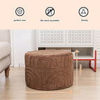 Asuprui Round Ottoman Pouf Ottoman Foot Stool Seat Faux Fur Bean Bag Foot Rest Floor Chair Leg Rest for Living Room, Bedroom or Wedding Gifts 20x20x14 Inches (Coffee)