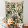 Vintage Flowers Tapestry 48”x36”, Long Vertical Wall Hanging Reference Illustrative Botanical Tapestries for Bedroom Aesthetic Floral Tapistry Botanical Plants Tapestry Wall Hanging Cute Bedroom Decor