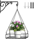 NADAMOO Hanging Planter for Indoor Plants - Wall Mount Bracket with Large Basket, Outdoor Metal Plant Hanger Holder for Window Balcony & Patio Decor