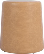Spatial Order Faux Leather Organic ShapeOttoman (No Lid, Seat Only) | HomePop Home Décor | Round Pouf Foot Rest – Sand Faux Leather