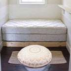 Indian Mandala Cotton Handmade Gold Ombre Round Floor Pillow Ethnic Floor Cushion Case Yoga Mat 32 x 32 Inch Kids Bean Bag Pet Dog Bed Car Chair Sofa Ped