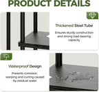 Bamworld Corner Plant Stand Indoor, 4 Tier Metal Plant Shelf for Multiple Plants, Tiered Flower Pot Stands for Patio Garden Balcony Living Room Bedroom, Black
