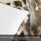MOOX Rabbit Fur Throw Pillow Covers Decorative Fluffy Soft Fuzzy Plush Luxury Genuine Animal Skin Lumbar Pillow 12"x20" Cushion Cover(Yellow-White, 12x20inch)