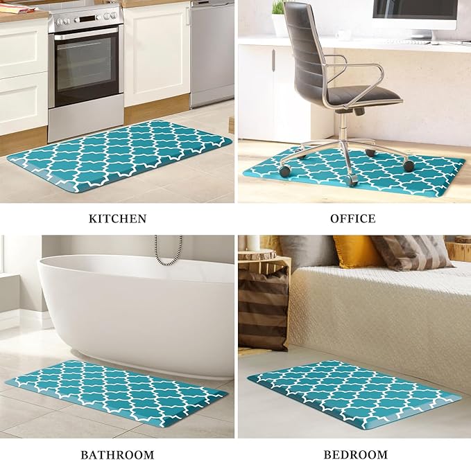 WISELIFE Anti Fatigue Floor Mat - 4/5 Inch Thick Kitchen Mat Non Slip Waterproof Heavy Duty Ergonomic Comfort Mat Durable for Home, Office, Sink, Laundry,(20" x 39", Green)
