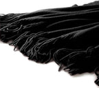 Homiest Decorative Knitted Throw with Fringe, Lightweight Acrylic Knit, Soft Tassel for Couch, Sofa, Bed (Black, 50 x 60 Inch)