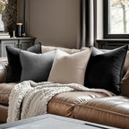 MIULEE Black Velvet Lumbar Throw Pillow Covers 12x20 Soft Decorative Solid Square Cushion Cases Pack of 2 Modern Luxury Home Decor for Couch, Sofa, Bedroom