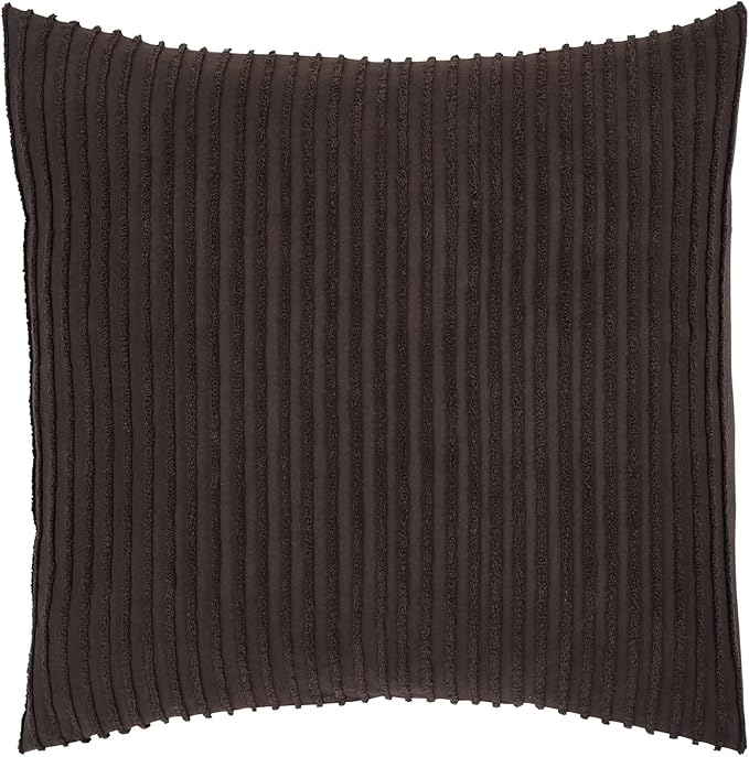 Better Trends Chenille Bedspreads Queen Size, Chocolate 100% Cotton Chenille Stripe Design Tufted Bedding Coverlet Soft Lightweight, 102"x110" with 2 Sham 3 Pieces Set Jullian Collection