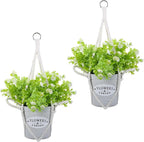 Macrame Plant Hanger 2 Pack Hanging Planters Baskets for Indoor Plant Boho Hanging Holder Handmade Woven Rope Hanger Kits Decorative Braided Cotton Rope Flower Pot Holder for Garden Home Decor