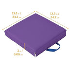 ECR4Kids SoftZone Square Floor Cushions with Handle, Flexible Seating, Purple, 6-Piece