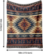 Aztec Throw Blanket, Tribal Soft Cozy and Warm Couch Blankets Gift for Aztec Lover, Decorative Blankets for Sofa Couch Bed, Brown Khaki 50×60 inches