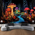 Blacklight Wall Decor Tapestry for Bedroom, Fantasy Funny Plan Wall Hanging Decor UV Reactive Black Light Moon Tapestries Art Mural Living Room Dorm Decorations Halloween Decorations Gifts