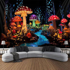 Blacklight Wall Decor Tapestry for Bedroom, Fantasy Funny Plan Wall Hanging Decor UV Reactive Black Light Moon Tapestries Art Mural Living Room Dorm Decorations Halloween Decorations Gifts