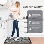 LuxStep Kitchen Mat Waterproof Kitchen Rugs for Floor Cushioned Anti-Fatigue Mat Non-Slip Standing Desk Mat Comfort Floor Mats for House Sink Office 17.3" x 28" Black