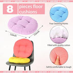 Gerrii 8 Pieces Floor Cushions for Kids Classroom Flexible Floor Seating Cushions Floor Pillows for Home School Kindergarten Daycare Nursery(Classic Color,Round)