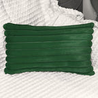 2 Pack 12x20 Pillow Cover Velvet Pillow Covers, Faux Fur Oblong Throw Pillow Covers for Living Room Decorations Throw Pillow Case, Throw Pillow Cover Cushion Cover for Sofa Bedroom Car, Dark Green